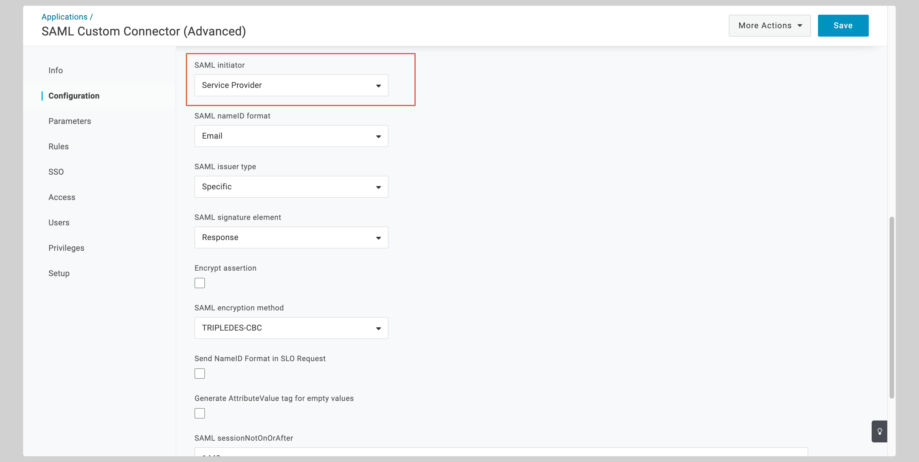 OneLogin SAML Step 4.1